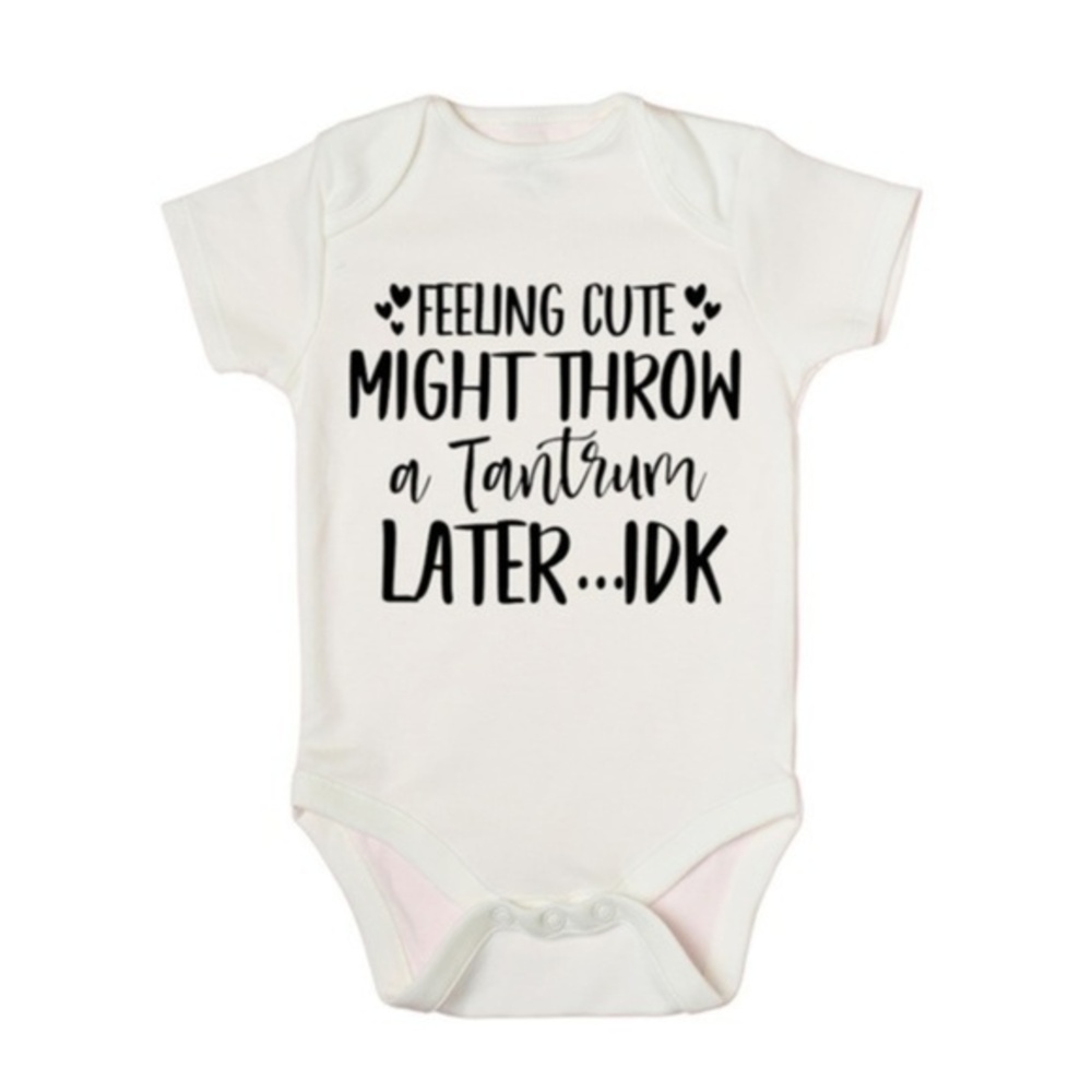 Feeling Cute White Baby Onesie